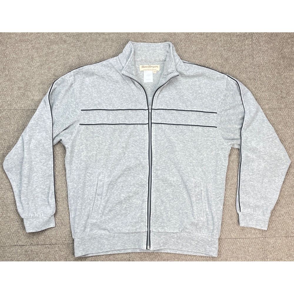 Norm Thompson Vintage Men's Full Zip Velour Track‎ Jacket Size Large